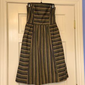 Anthropologie Maple Strapless Chlorophll Dress